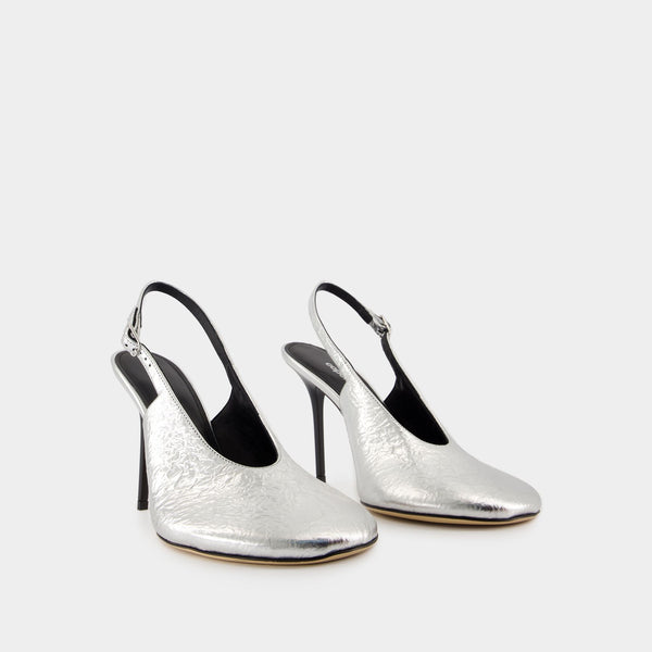 Foil Ufo Heel Pumps - Coperni - Leather - Silver