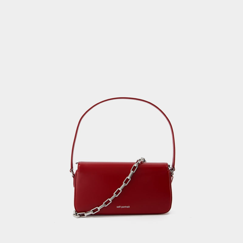 Baguette Shoulder Bag - SELF PORTRAIT - Leather - Burgundy