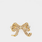 Gold Crystal Bow Hair Clip - SELF PORTRAIT - Metal - Gold