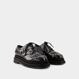 Heart Toe Grommet Brogue Loafers - Simone Rocha - Leather - Black