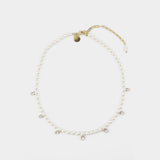 Pearl & Crystal Dagger Necklace - Simone Rocha - Pearl - Beige