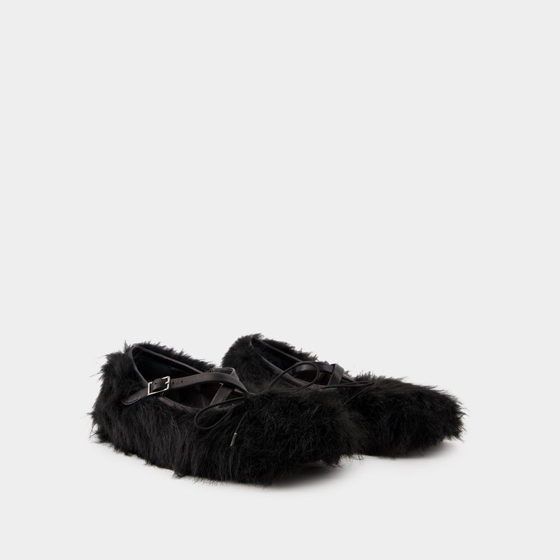 Criss Cross Ballerinas - Simone Rocha - Leather - Black