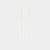 Slim Bow Ribbon Drip Earrings - Simone Rocha - Crystal - White