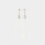 Victorian Bow Ribbon Drip Earrings  - Simone Rocha - Crystal - Beige