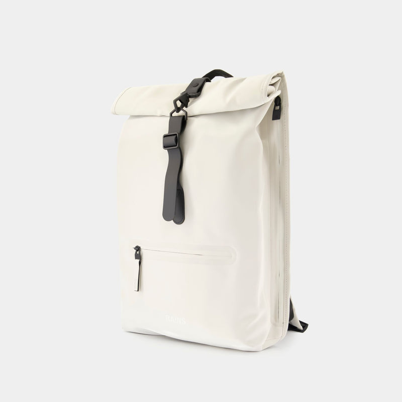 Rolltop Rucksack W3 - RAINS - Synthetic - White