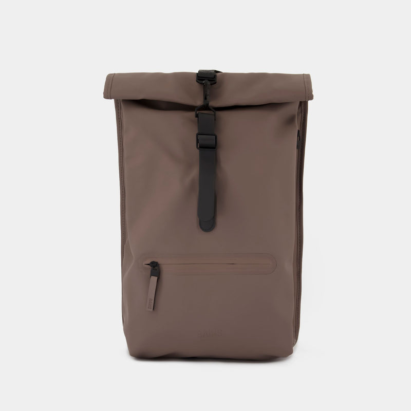 Rolltop Rucksack W3 - RAINS - Synthetic - Brown