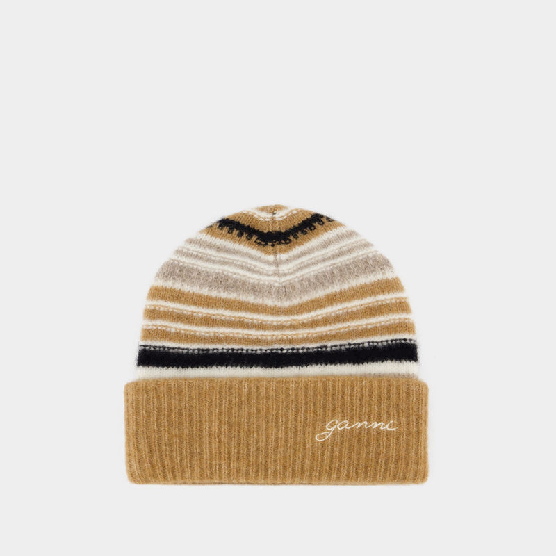 Beanie - Ganni - Wool - Orange