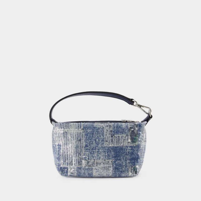 Butterfly Small Pouch - Ganni - Denim - Blue