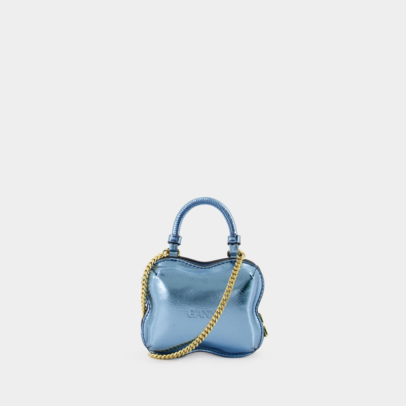 Butterfly Nano Crossbody - Ganni - Synthetic Leather - Blue