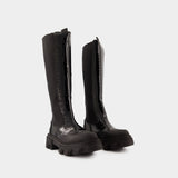 Cleated High Chelsea Boots - Ganni - Synthetic Leather - Black