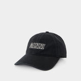 Cap - Ganni - Cotton - Black