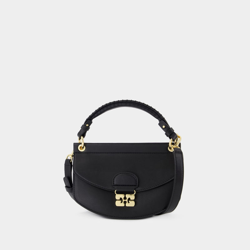 Apo G Mini Top Handle Crossbody - Ganni - Leather - Black