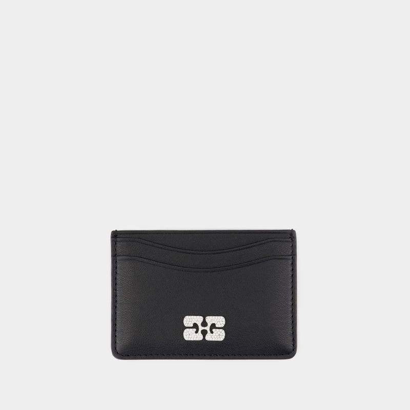 Ganni Bou Card Holder - Ganni -  Leather - Black