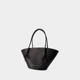 Big Shopper Bag With Bows - Chylak - Leather - Black