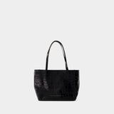 Wide Shopper Bag - Chylak - Leather - Black