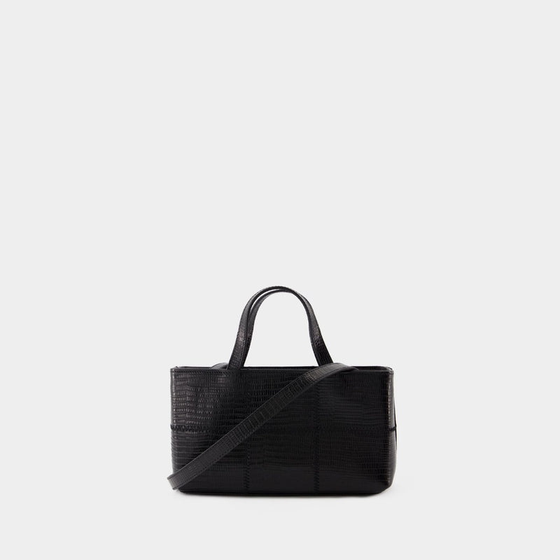 Mini shopping bag - Chylak - Leather - Black