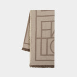 Monogram Scarf - TOTEME - Wool - Brown