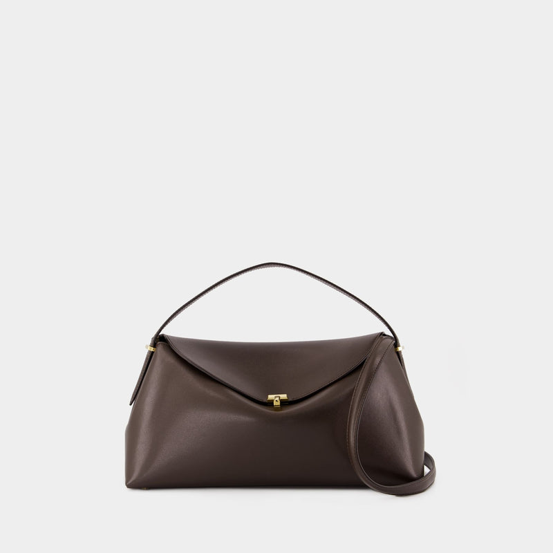 T-Lock Top Handle Bag - TOTEME - Leather - Brown