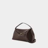 T-Lock Top Handle Bag - TOTEME - Leather - Brown