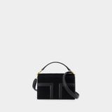 Mini T-Flap Pony Hair Bag - TOTEME - Leather - Black