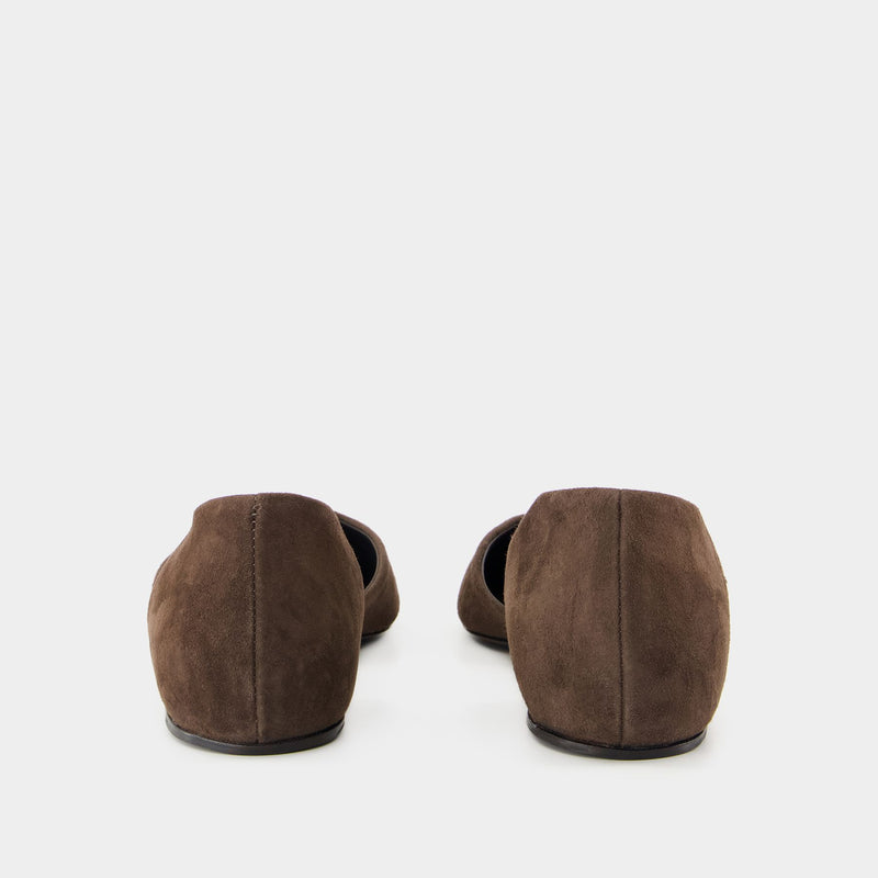 T-Strap Ballerinas - TOTEME - Leather - Brown