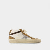 Mid Star Sneakers - Golden Goose Deluxe Brand - Leather - White