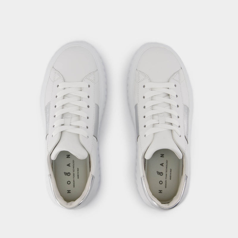 H Stripes Sneakers - Hogan - Leather - White