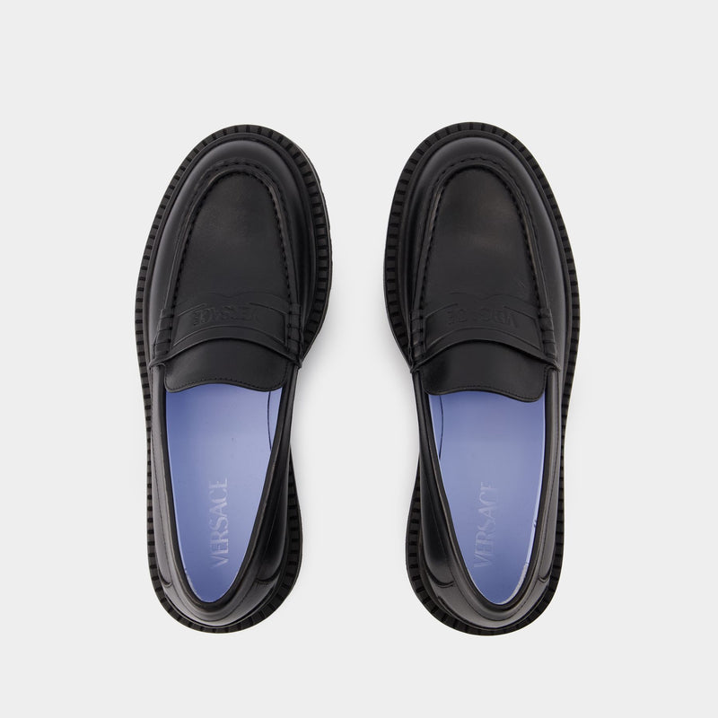 Adriano Loafers - Versace - Leather - Black