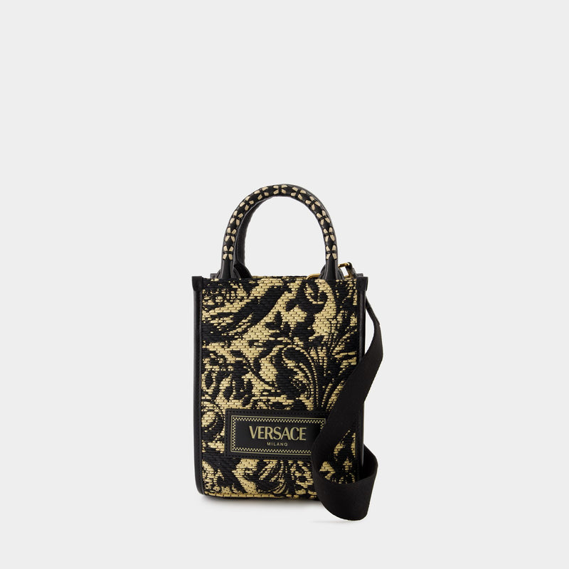 Athena Shopper Bag - Versace - Leather - Black