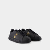 Sneakers - Versace - Leather - Black