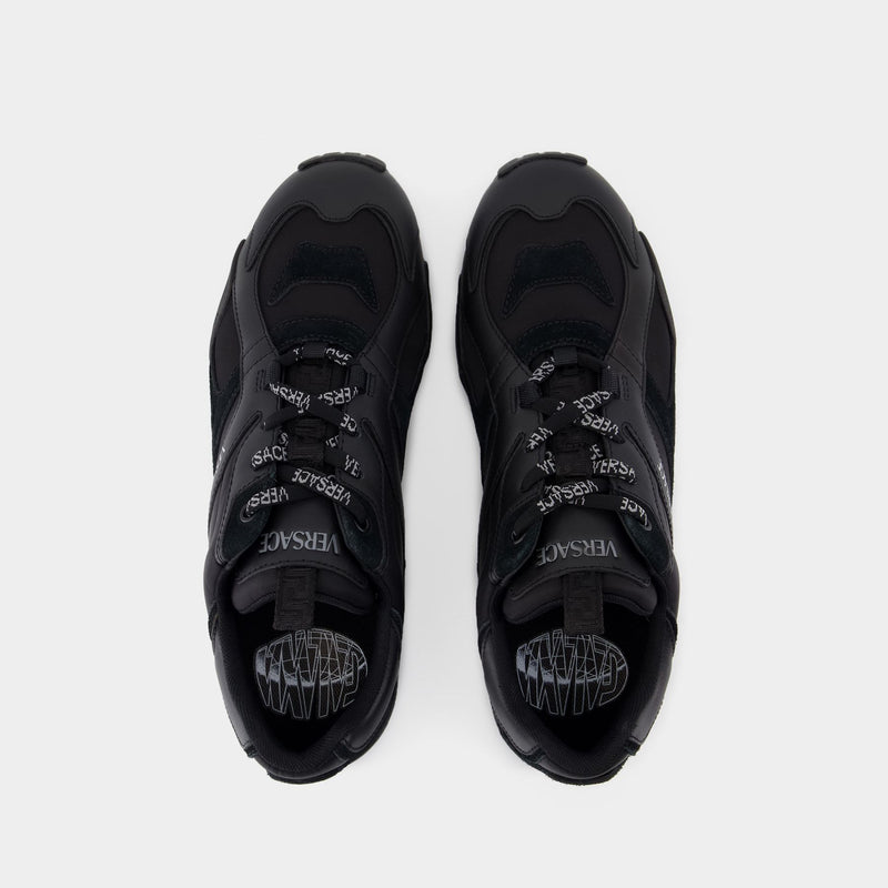 Sneakers - Versace - Leather - Black