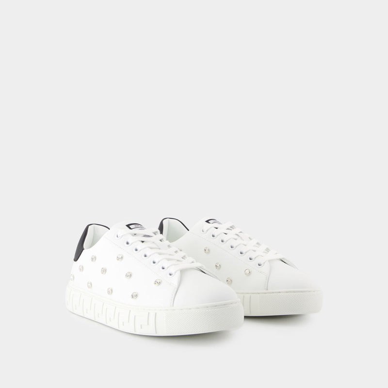 Sneakers - Versace - Leather - White