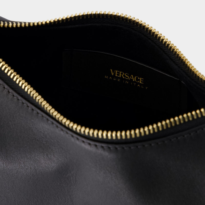 Hobo Shoulder Bag - Versace - Leather - Black