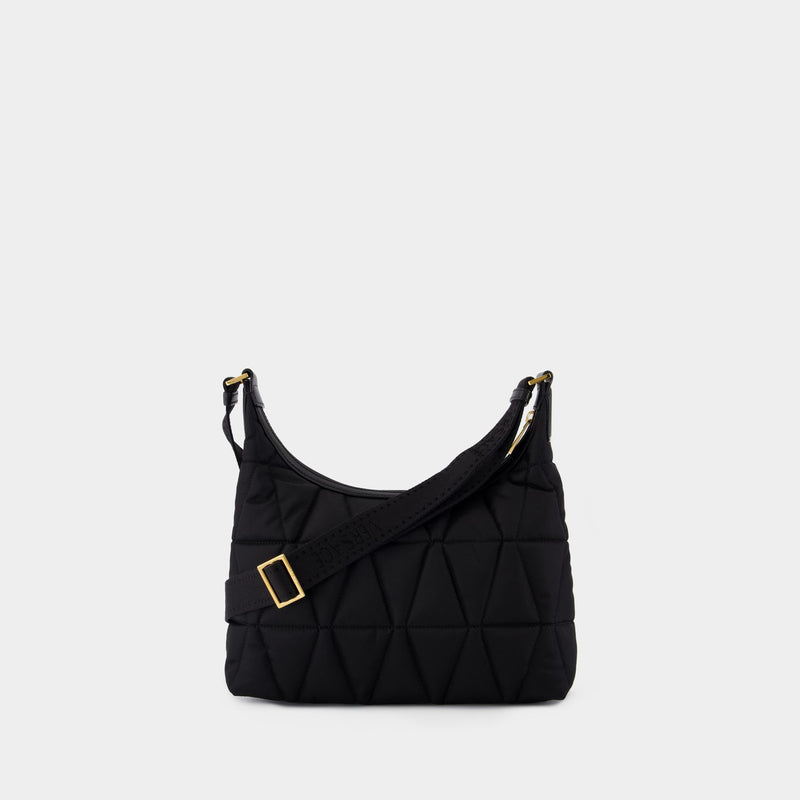 Hobo Shoulder Bag - Versace - Nylon - Black