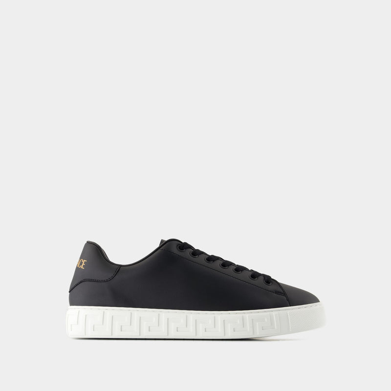 Sneakers - Versace - Leather - Black