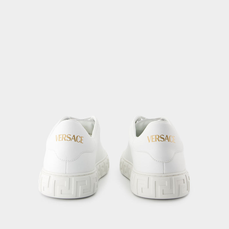 Sneakers - Versace - Leather - White