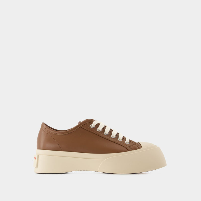 Laced Up Sneakers - Marni - Leather - Brown