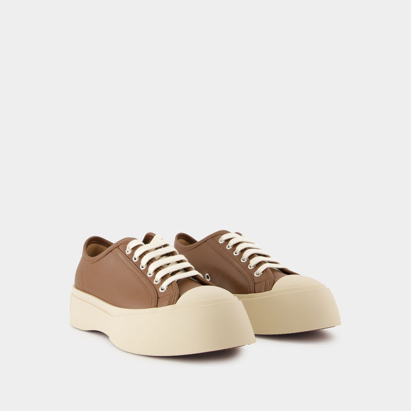 Laced Up Sneakers - Marni - Leather - Brown