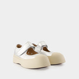 Mary Jane Sneakers - Marni - Leather - Silver