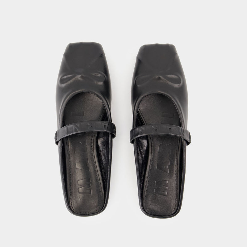 Mules - Marni - Leather - Black