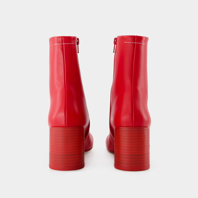 Anatomic Ankle Boots - MM6 Maison Margiela - Leather - Red