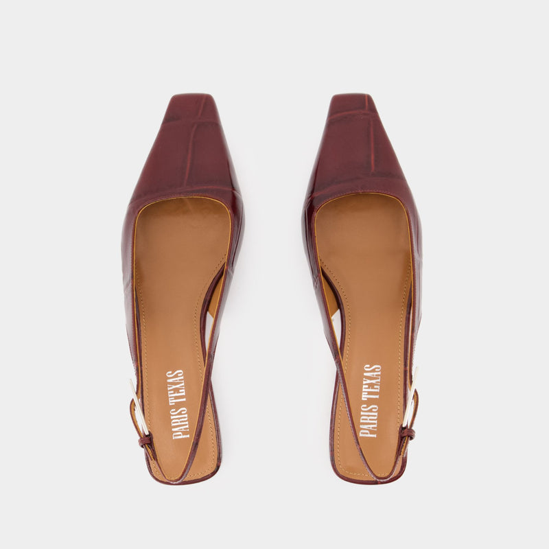 Bettina 10 Slingback - Paris Texas - Leather - Burgundy