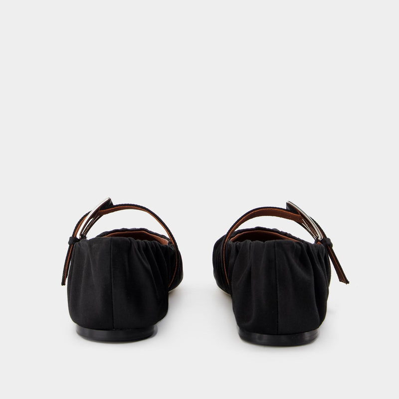 Ballerinas Sveva Plisse - Paris Texas - Silk - Black