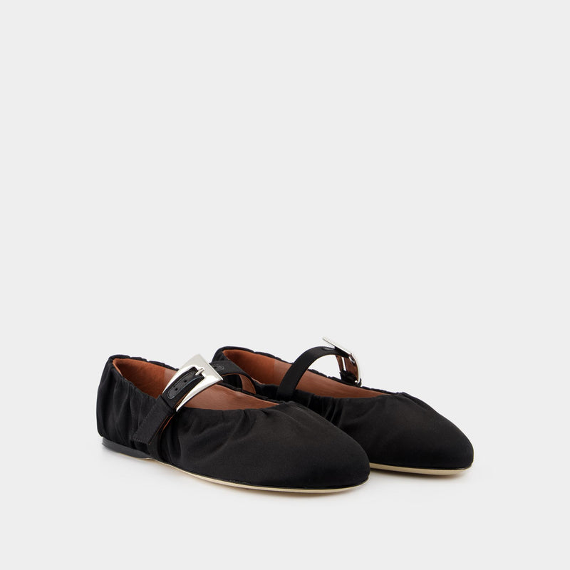 Ballerinas Sveva Plisse - Paris Texas - Silk - Black