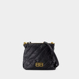 Crush Small Shoulder Bag - Balenciaga - Leather - Black