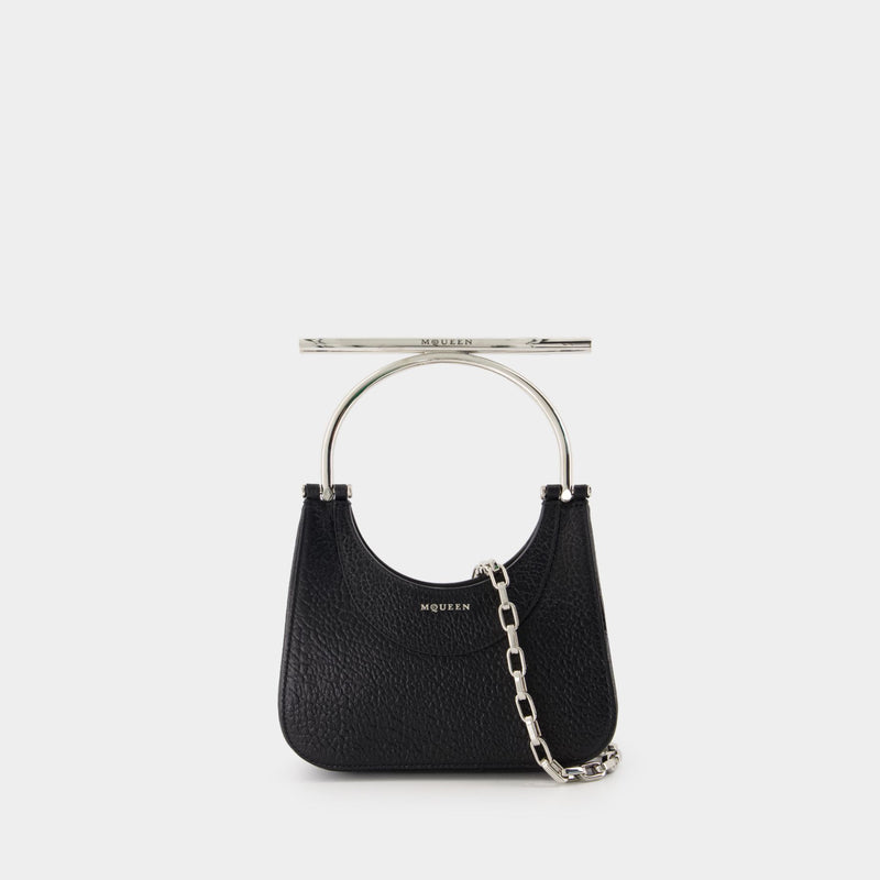 Mini Cross Bar Purse - Alexander McQueen - Leather - Black