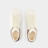 Oversize Sneakers - Alexander McQueen - Leather - White/Burgundy