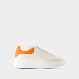 Oversize Sneakers - Alexander McQueen - Leather - White/Orange