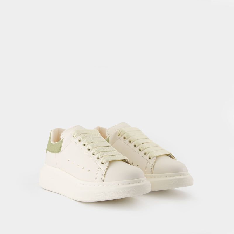 Oversize Sneakers - Alexander McQueen - Leather - White/Green