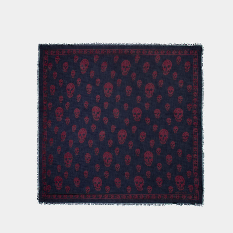 Skull Scarf - Alexander McQueen - Synthetic - Blue